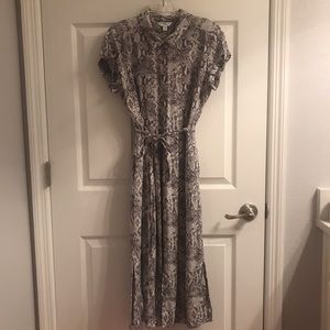 Midi Flowy Snakeskin Pattern Dress
